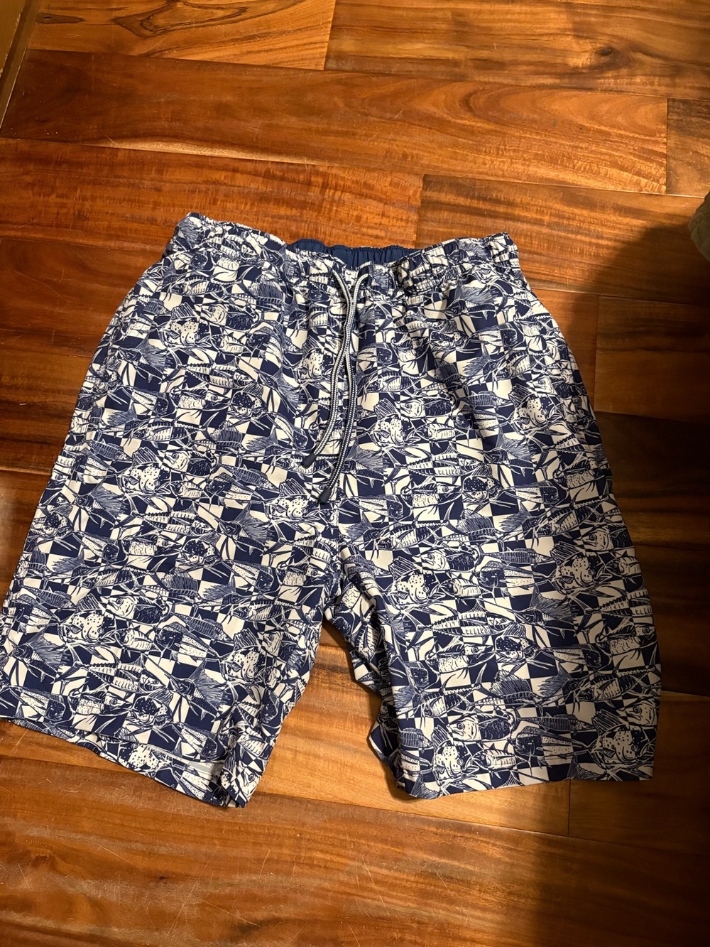 Peter Millar Seaside Swim Trunks Men’s M Fish  Blue Performance Shorts‎ (0593)